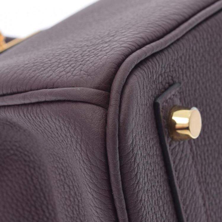 Pre Owned Hermes Purple Togo Leather Gold Hardware Birkin 30 Bag