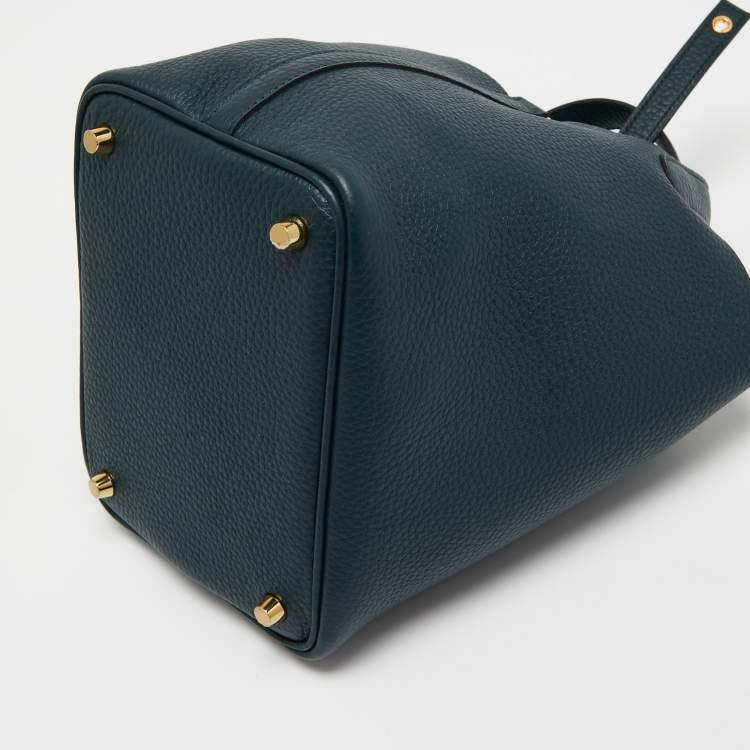 Pre Owned Hermes Vert Cypress Taurillon Clemence Leather Picotin Lock 18 Bag
