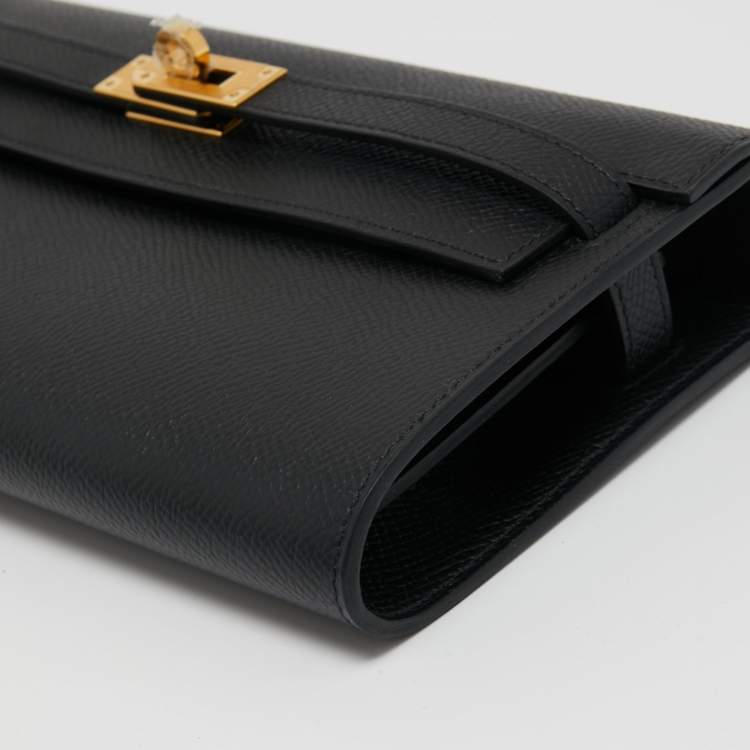 Pre Owned Hermes Noir Epsom Leather Kelly To Go Wallet