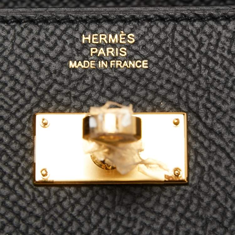 Pre Owned Hermes Noir Epsom Leather Kelly To Go Wallet