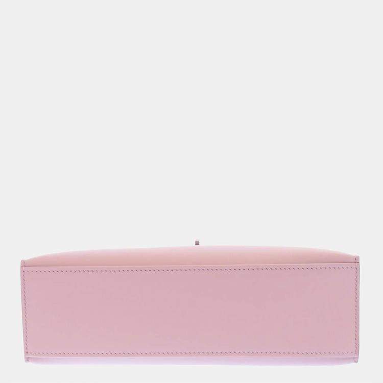 Pre Owned Hermes Pink Swift Leather Palladium Hardware Kelly Pochette Top Handle Bag 