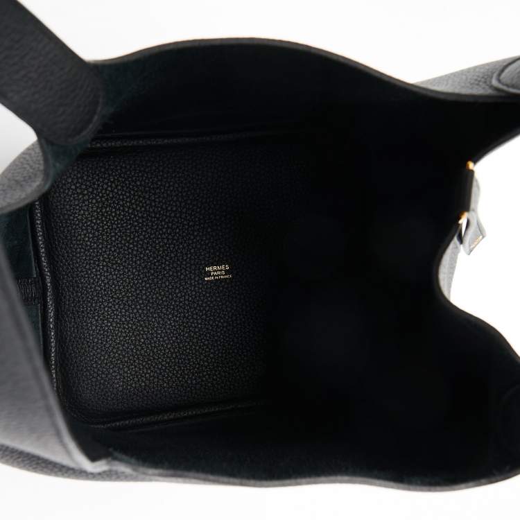 Pre Owned Hermès Noir Togo Leather Picotin Lock 22 Bag