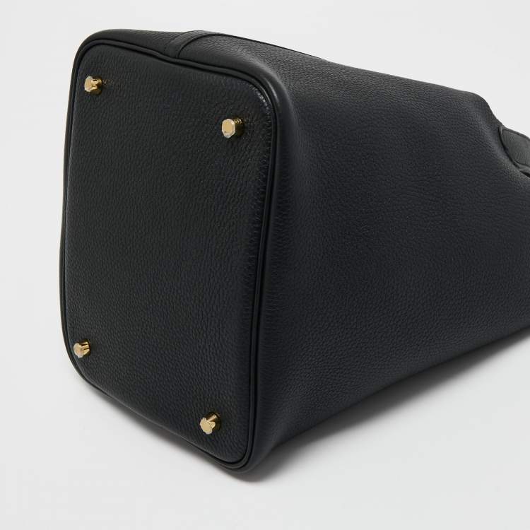 Pre Owned Hermès Noir Togo Leather Picotin Lock 22 Bag