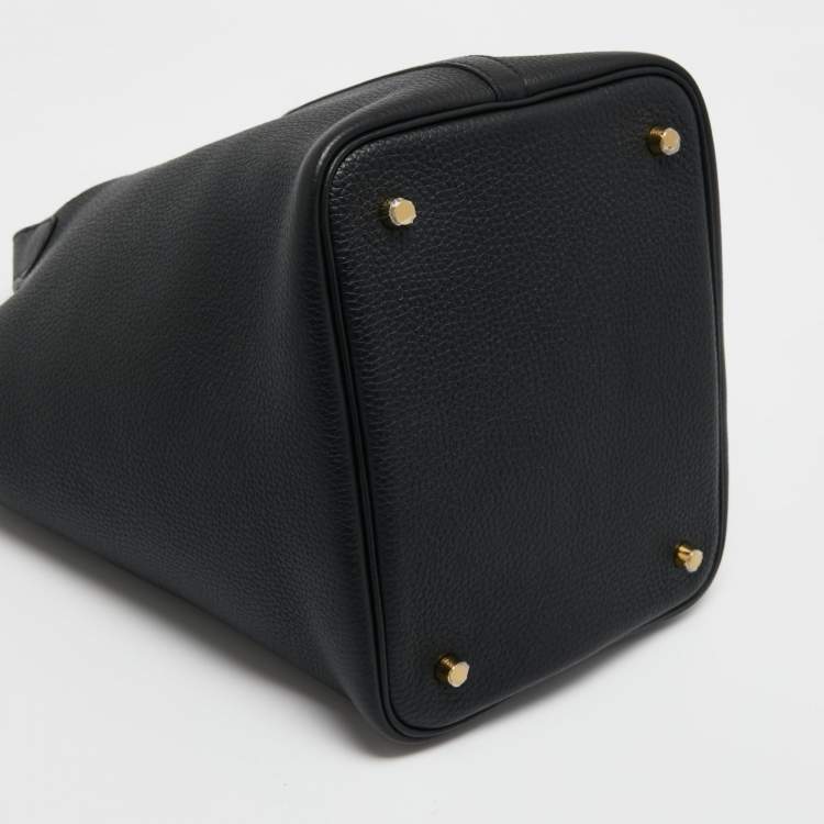 Pre Owned Hermès Noir Togo Leather Picotin Lock 22 Bag