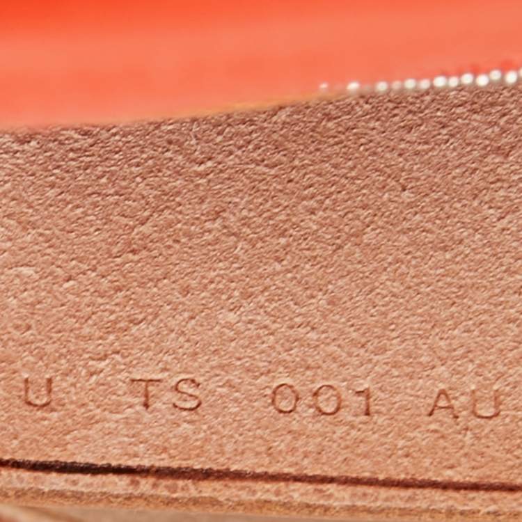 Pre Owned Hermes Orange Poppy/Natural Canvas and Leather Herbag Zip 31 Bag