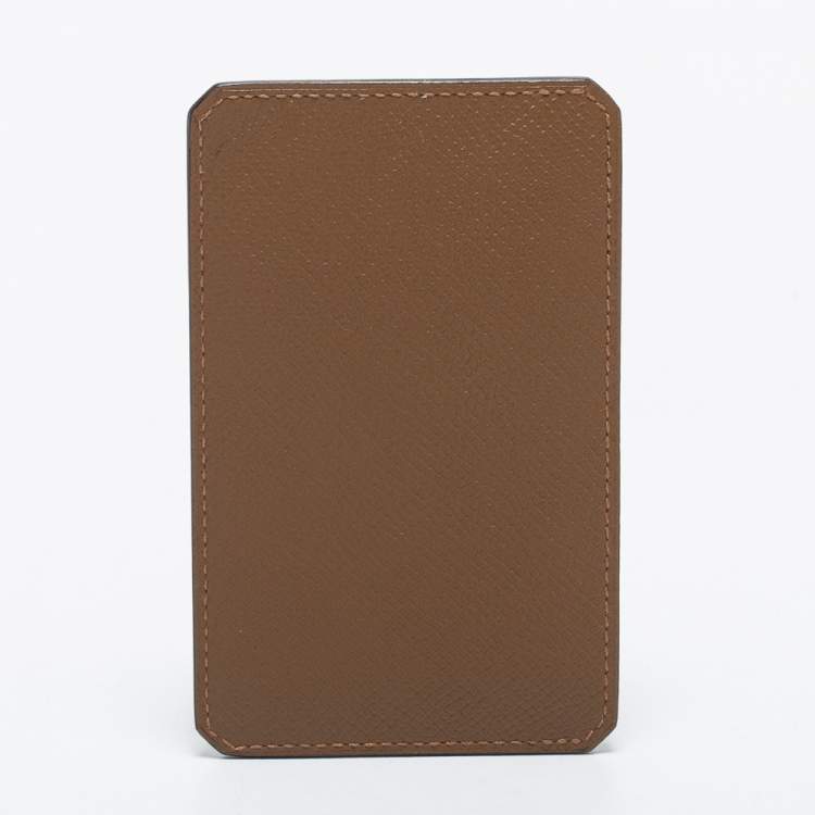 Pre Owned Hermes Alezan/Biscuit Epsom Leather City 3CC Card Holder