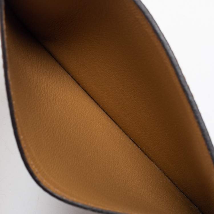 Pre Owned Hermes Alezan/Biscuit Epsom Leather City 3CC Card Holder