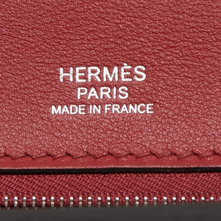 Pre Owned Hermes Raisin Togo Leather Palladium Finish 24/24 29 Bag