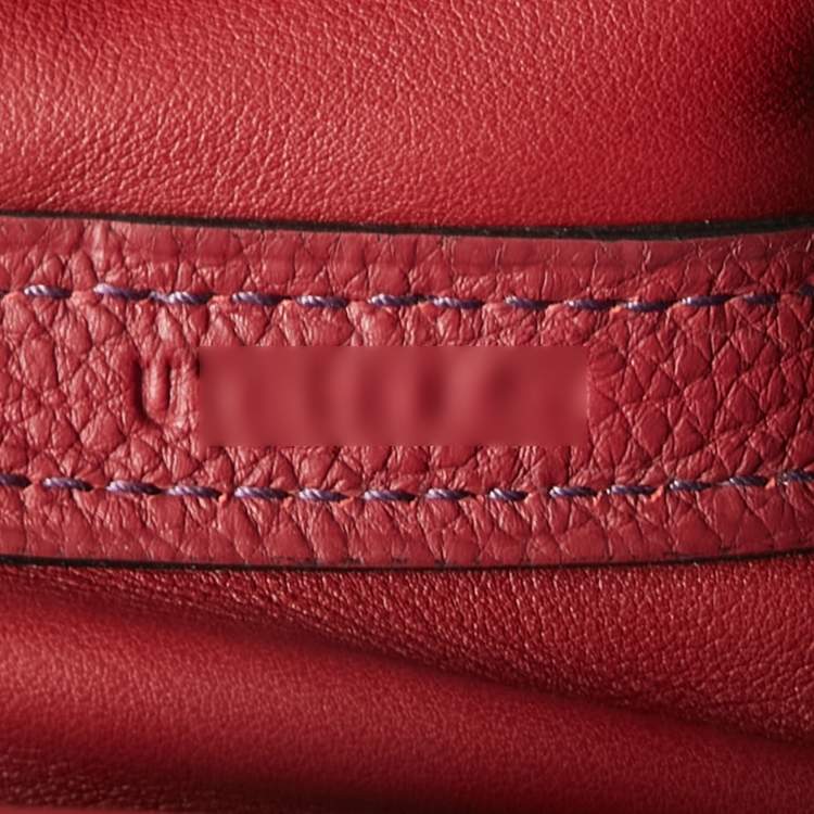 Pre Owned Hermes Raisin Togo Leather Palladium Finish 24/24 29 Bag
