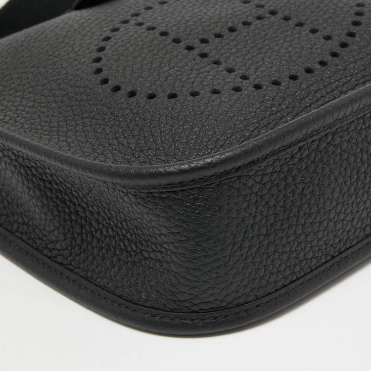 Pre Owned Hermes Black Taurillon Clemence Leather Evelyne TPM Bag