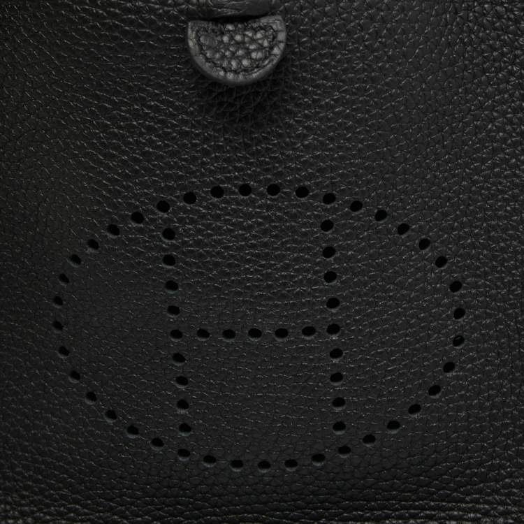 Pre Owned Hermes Black Taurillon Clemence Leather Evelyne TPM Bag