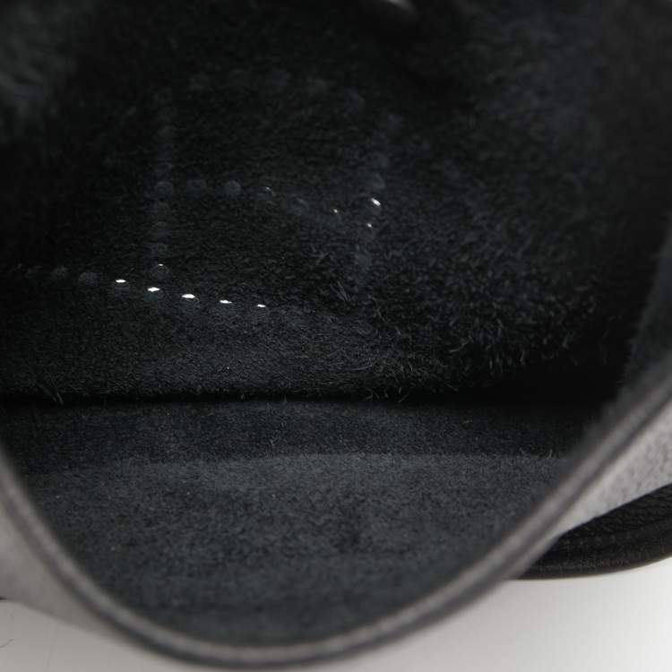 Pre Owned Hermes Black Taurillon Clemence Leather Evelyne TPM Bag