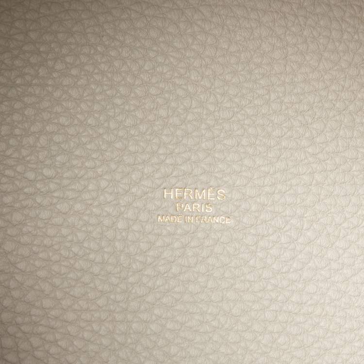 Pre Owned Hermès Beton Taurillon Clemence Leather Picotin Lock 18 Bag