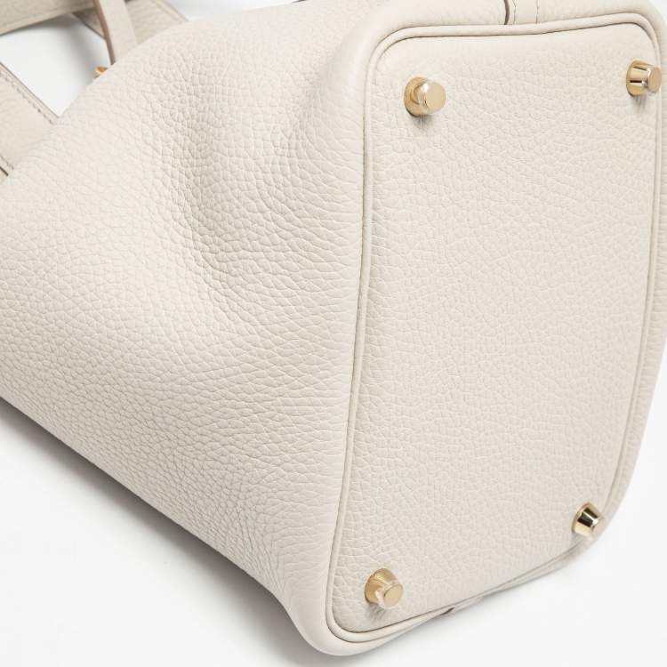 Pre Owned Hermès Beton Taurillon Clemence Leather Picotin Lock 18 Bag