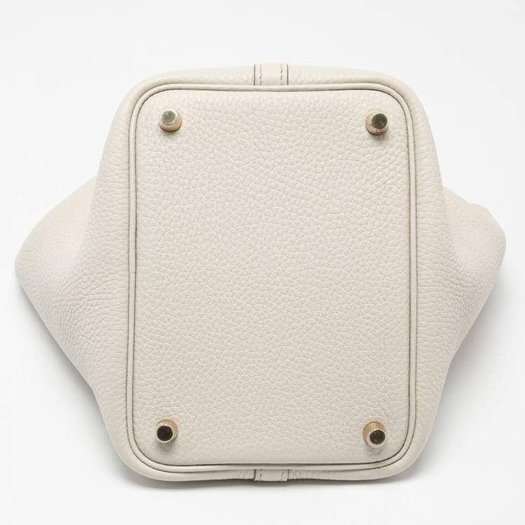 Pre Owned Hermès Beton Taurillon Clemence Leather Picotin Lock 18 Bag