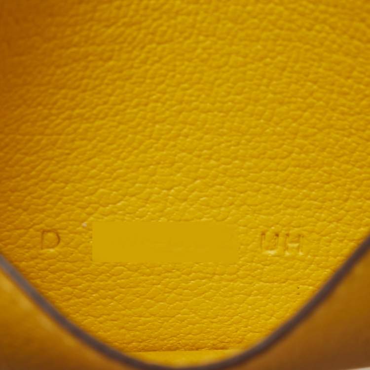Pre Owned Hermès Jaune De Naples/Mauve Sylvestre/Gold/Blue Du Nurd Epsom Leather Les Petits Chevaux Card Holder