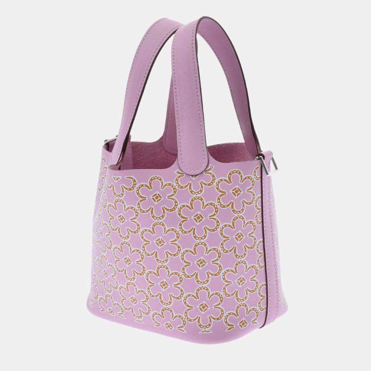 Hermes Pink Swift Leather Micro Lucky Daisy Picotin Lock Tote Bag