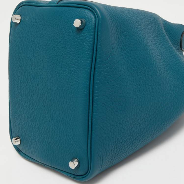 Pre Owned Hermes Vert Bosphore/Deep Blue Clemence Leather Picotin Lock 18 Bag