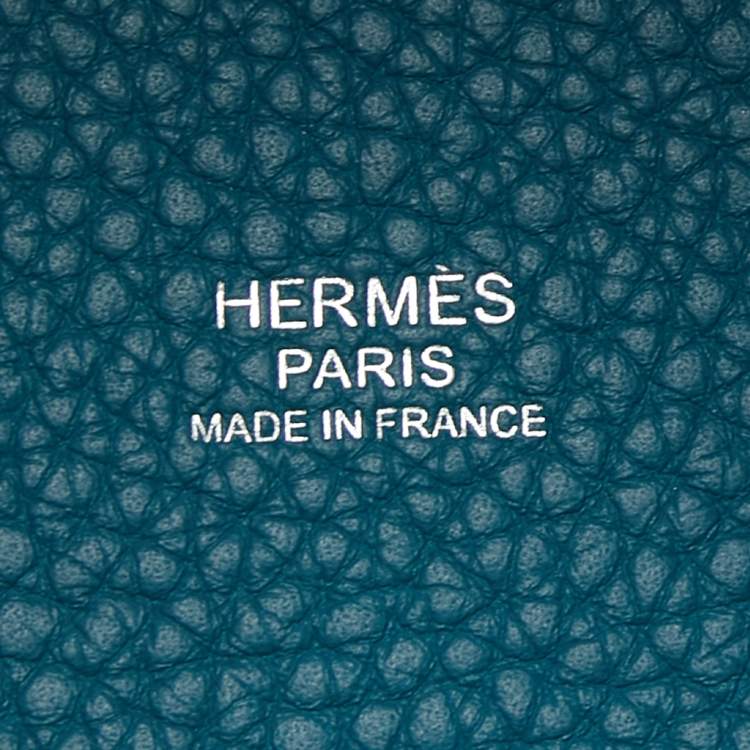 Pre Owned Hermes Vert Bosphore/Deep Blue Clemence Leather Picotin Lock 18 Bag