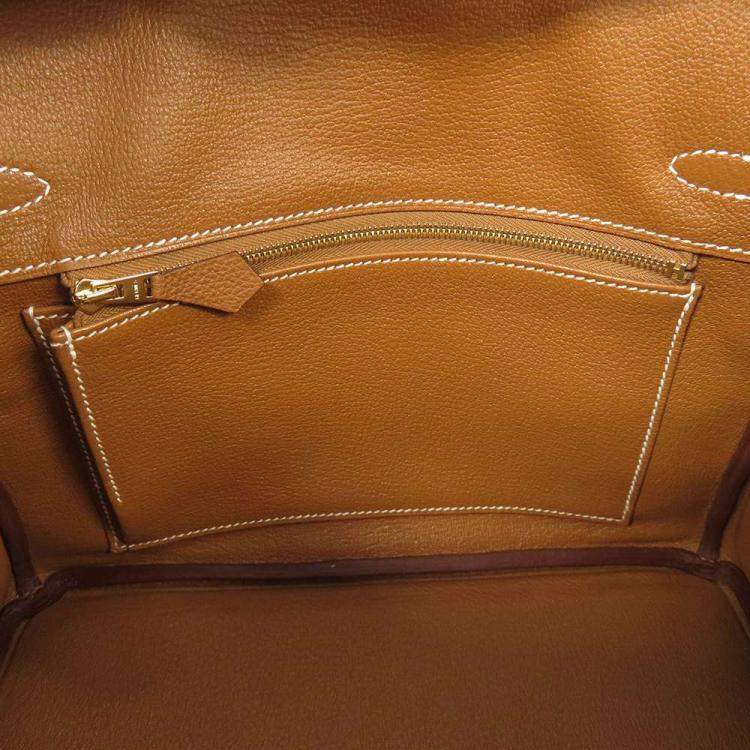 Pre Owned Hermes Gold Togo Leather Gold Hardware Birkin 25 Bag 