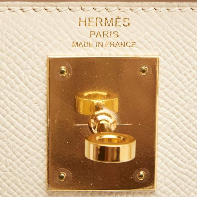 Pre Owned Hermes Nata Epsom Leather Gold Finish Kelly Sellier 28 Bag