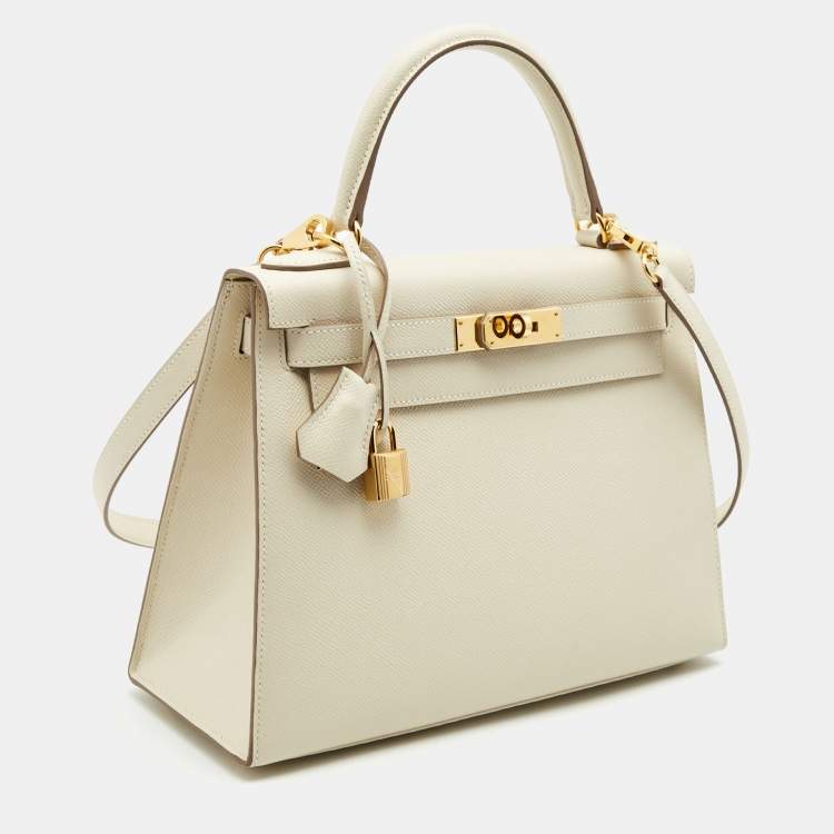 Pre Owned Hermes Nata Epsom Leather Gold Finish Kelly Sellier 28 Bag