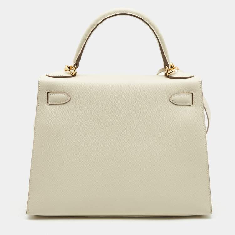 Pre Owned Hermes Nata Epsom Leather Gold Finish Kelly Sellier 28 Bag