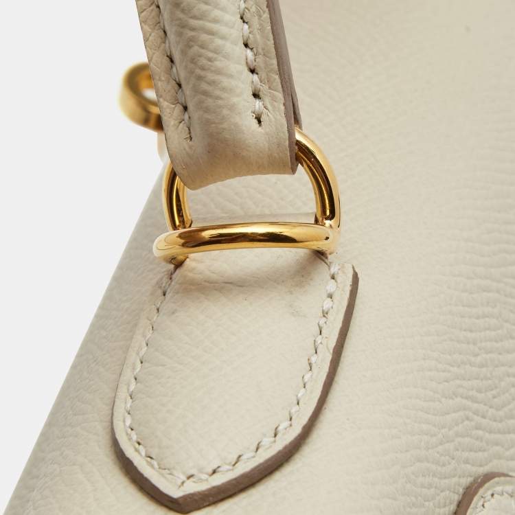 Pre Owned Hermes Nata Epsom Leather Gold Finish Kelly Sellier 28 Bag