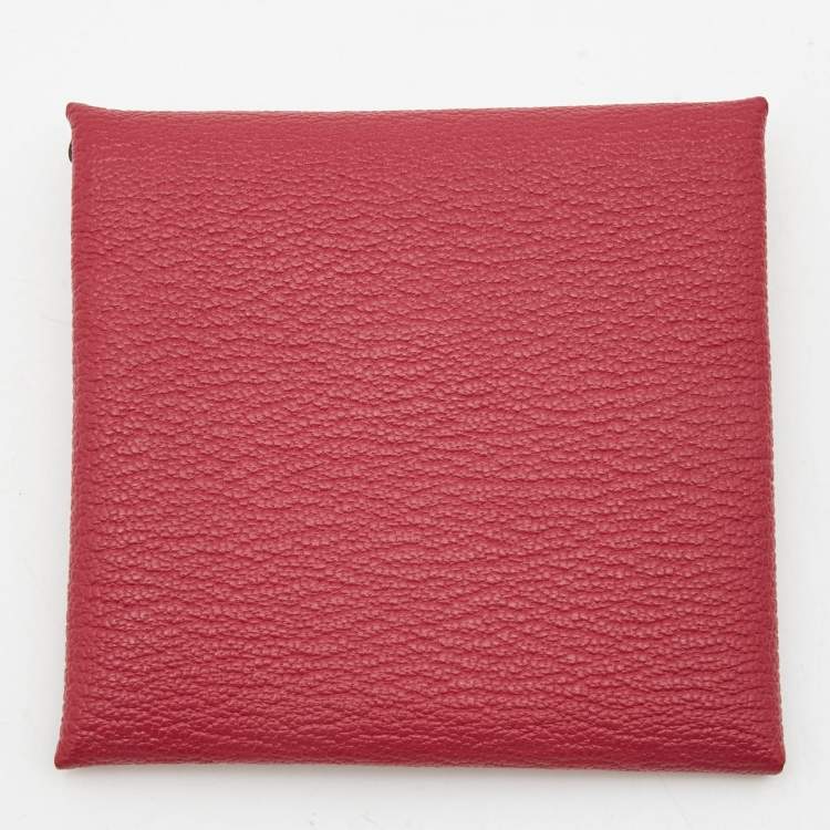 Pre Owned Hermes Framboise/Rouge H Chevre Leather Bastia Change Purse