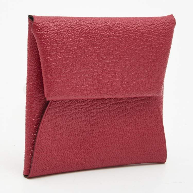 Pre Owned Hermes Framboise/Rouge H Chevre Leather Bastia Change Purse