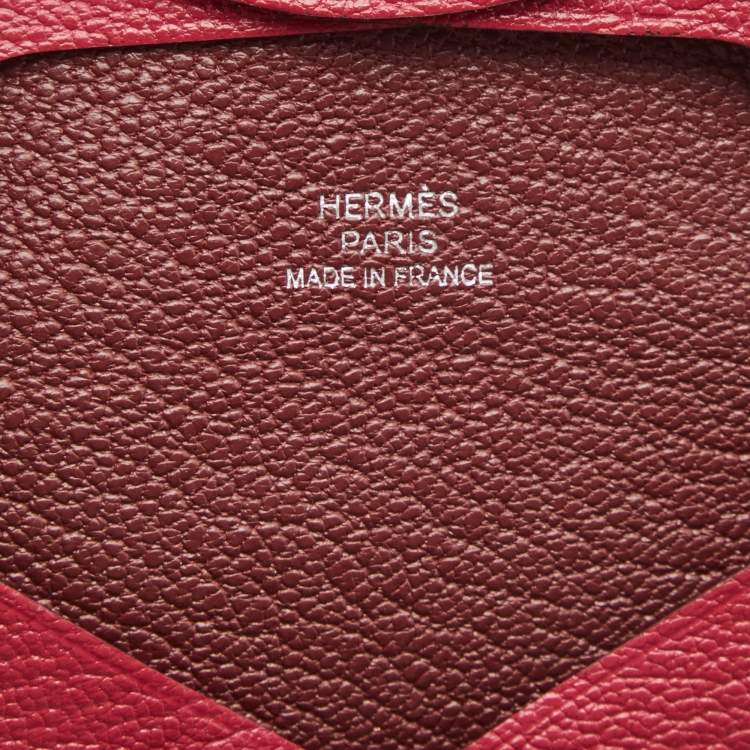 Pre Owned Hermes Framboise/Rouge H Chevre Leather Bastia Change Purse