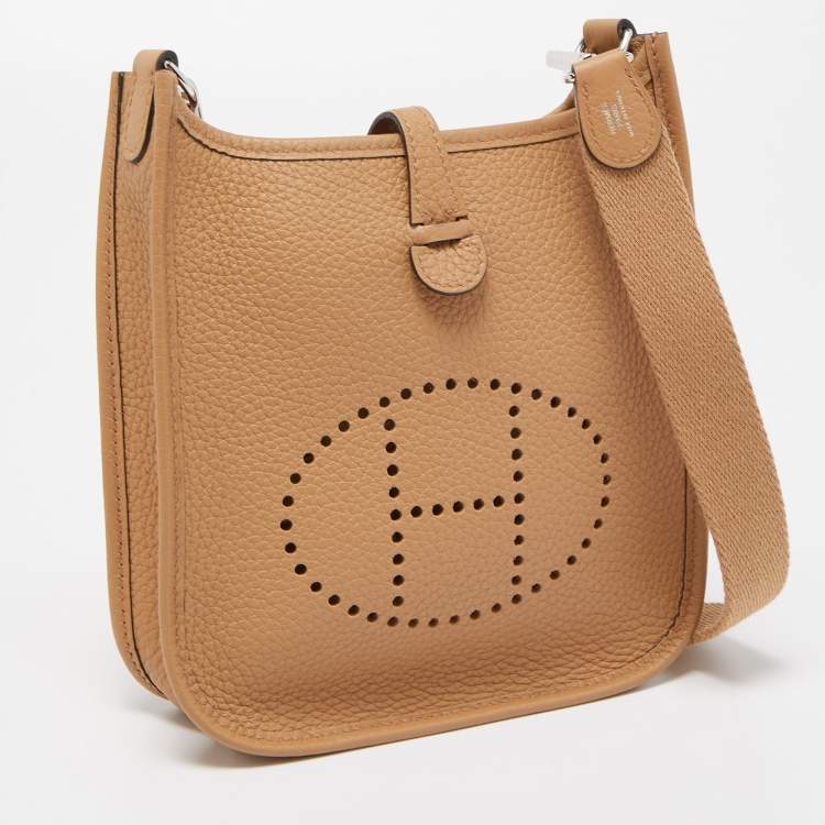 Pre Owned Hermes Chai Clemence Leather Evelyne TPM Bag