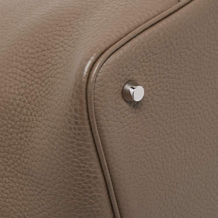 Pre Owned Hermes Etoupe Taurillon Clemence Leather Picotin Lock 22 Bag