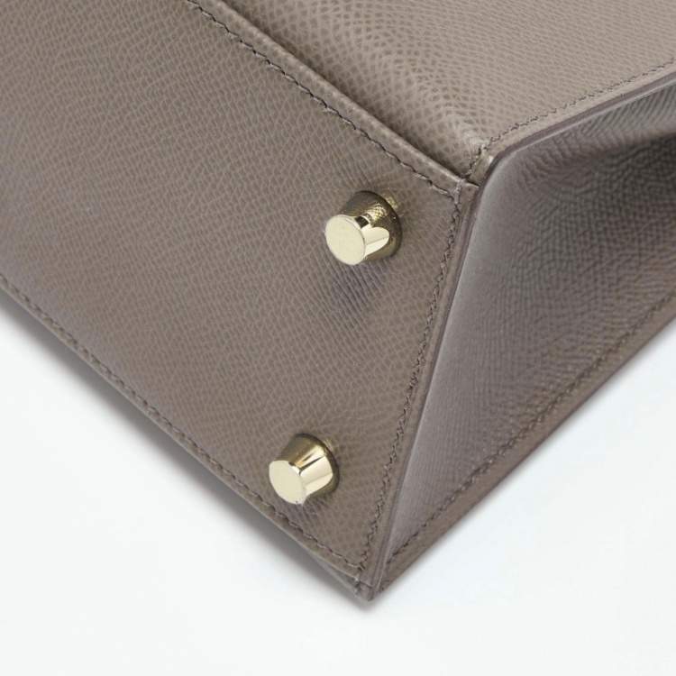 Pre Owned Hermes Etain Epsom Leather Gold Finish Kelly Sellier 25 Bag