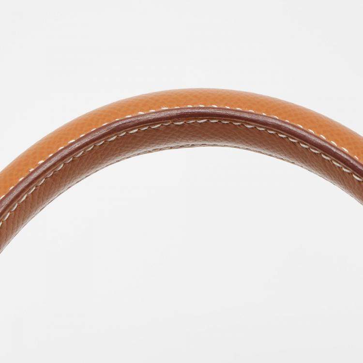 Pre Owned Hermes Gold Epsom Leather Palladium Finish Kelly Sellier 28 Bag