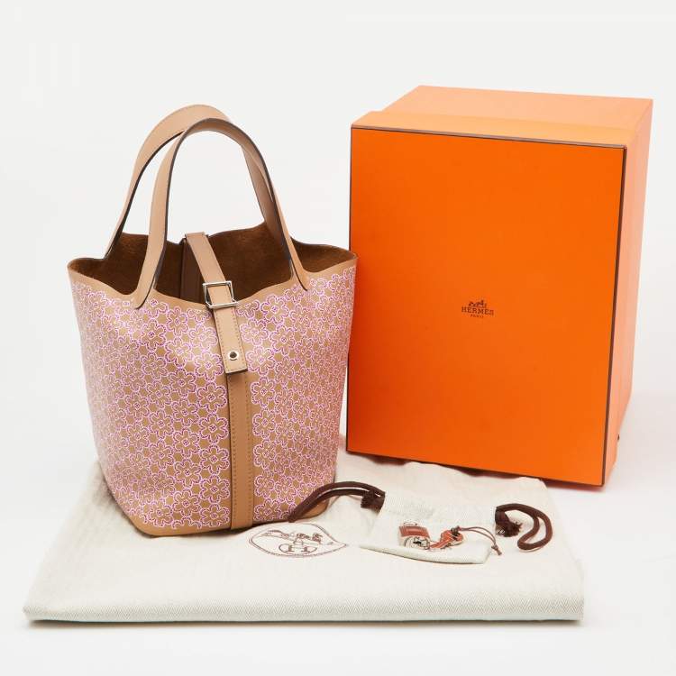 Pre Owned Hermes Chai/Rose Swift Leather Picotin Luck Daisy Bag