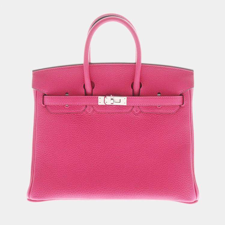Hermes Pink Togo Leather Palladium Hardware Birkin 25 Bag Hermes