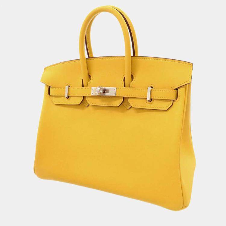 Hermes Yellow Swift Leather Palladium Hardware Birkin 25 Bag Hermes ...