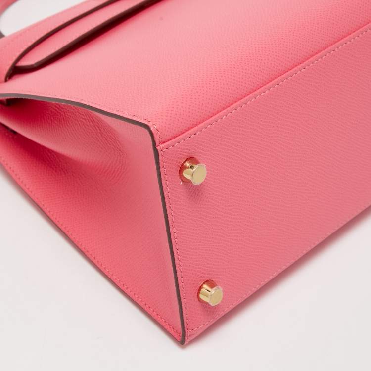 Pre Owned Hermès Rose Azalee Epsom Leather Gold Finish Kelly Sellier 28 Bag