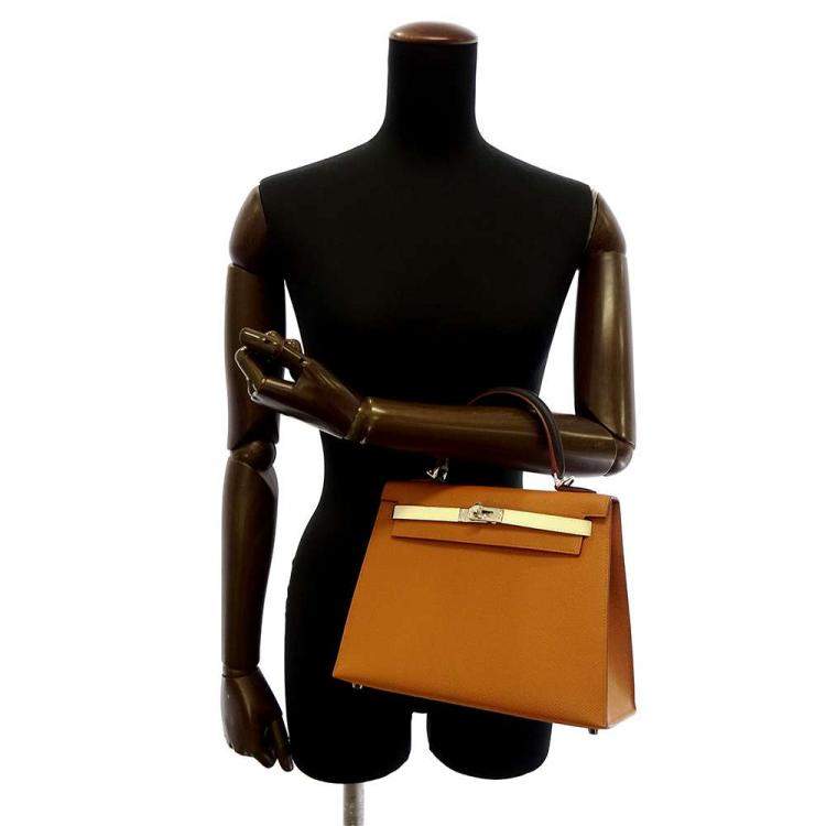 Pre Owned Hermes Tricolor Epsom Leather Palladium Hardware Kelly Sellier 25 Bag 