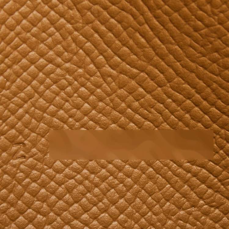 Pre Owned Hermes Gold Epsom Leather Kelly Pocket Compact Wallet