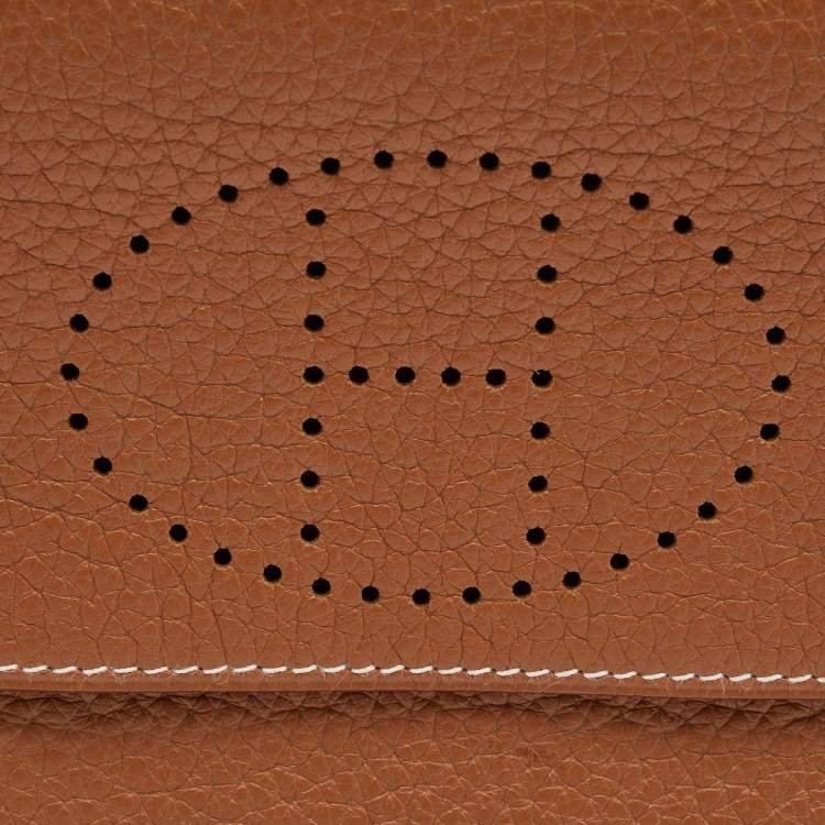 Pre Owned Hermes Gold Togo Leather Mises Et Relances Playing Cards Holder