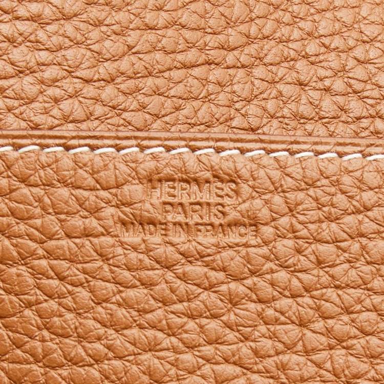Pre Owned Hermes Gold Togo Leather Mises Et Relances Playing Cards Holder