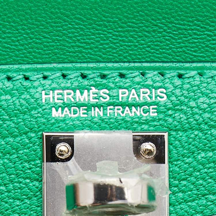 Pre Owned Hermès Menthe Chevre Leather Palladium Finish Mini Kelly II Sellier 20 Bag