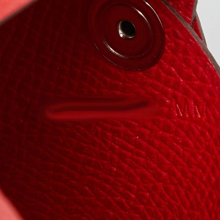 مملوكة مسبقًا Hermes Rouge Casaque Epsom Leather Calvi Card Holder