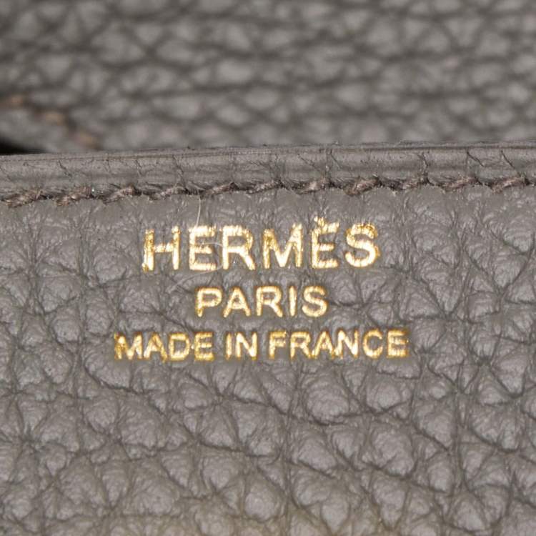 Pre Owned Hermès Etain Togo Leather Gold Finish Birkin 25 Bag