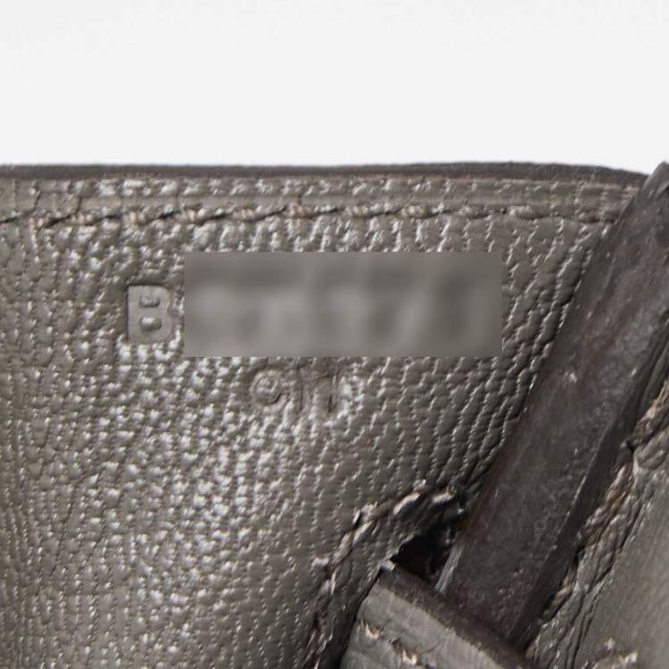 Pre Owned Hermès Etain Togo Leather Gold Finish Birkin 25 Bag