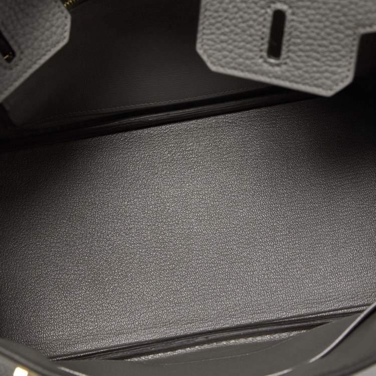 Pre Owned Hermès Etain Togo Leather Gold Finish Birkin 25 Bag