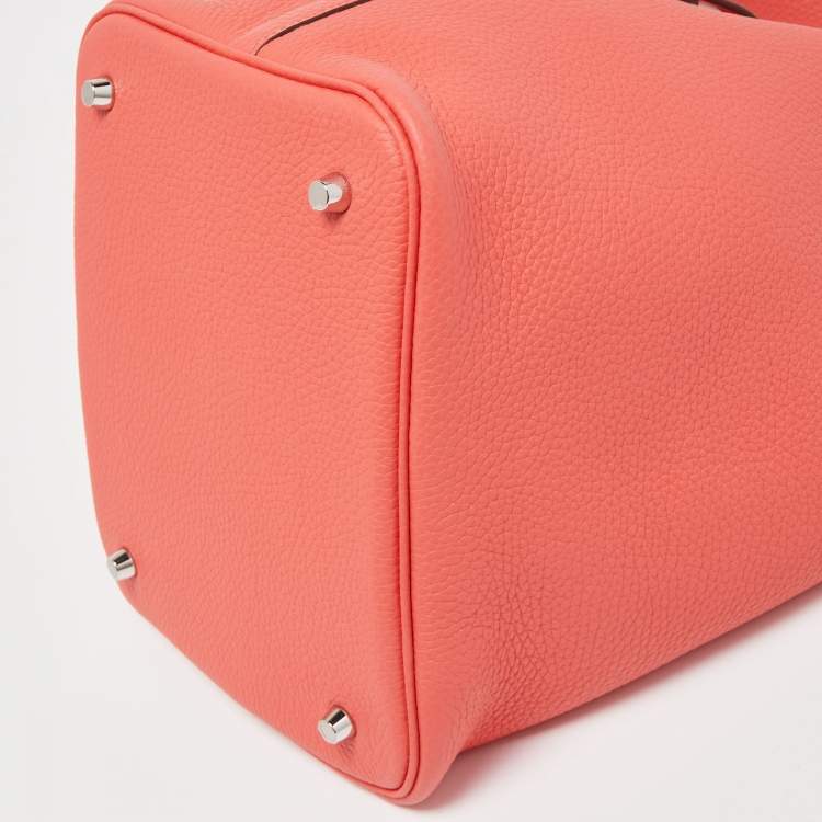 Pre Owned Hermès Rose Texas Taurillon Clemence Leather Picotin Lock 22 Bag