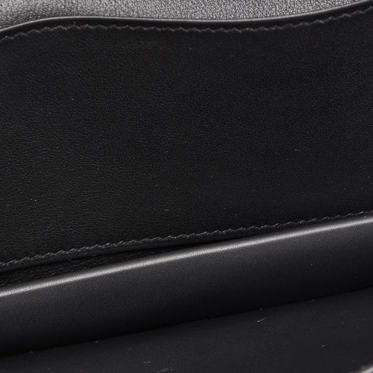Pre Owned Hermes Noir Swift Leather Birkin Shadow Clutch